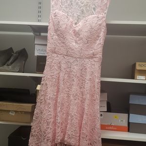 Pink Lace High-Low Dress